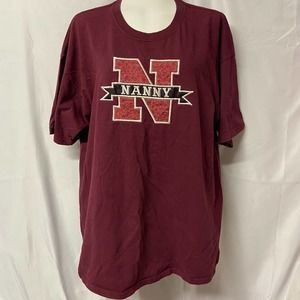 Gildan T Shirt XL Nanny Maroon Color Grandma Shirt